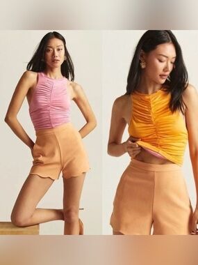 NWT Anthropologie Pilcro Ruched Reversible Tank XS